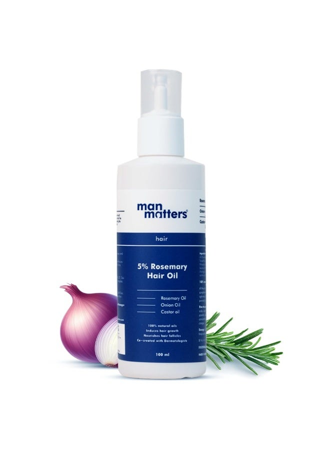 مان ماترز زيت مان ماترز للشعر بخلاصة إكليل الجبل والبصل والبرينجراج والشيكاكاي والبراهمي والأملا | يقلل من تكسر الشعر ويغذي الشعر ويحافظ على لمعانه | 100 مل - Image 1